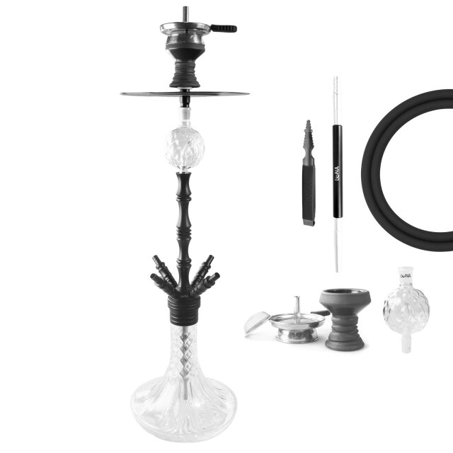 Luna Shisha Komplettset - Praedo 2.0 (Schwarz)