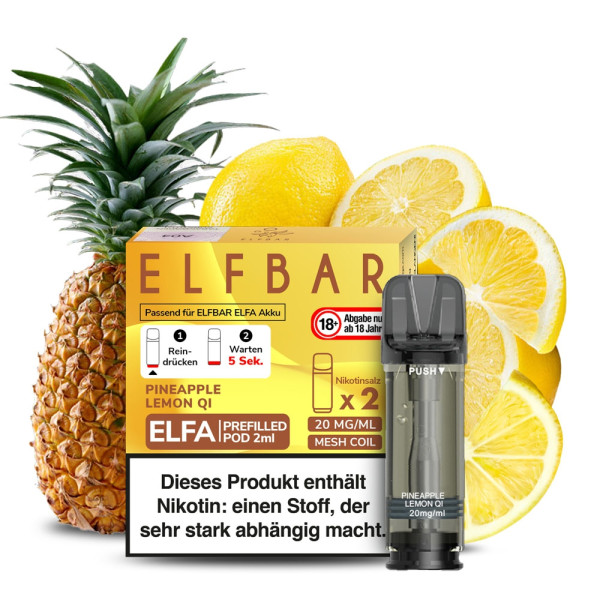 Elfbar - ELFA CP Prefilled Pod 2ml 20mg/ml (2 Stück) Pineapple Lemon QI