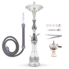 [2100000001378] Luna Hookah Tradi Clear Silver