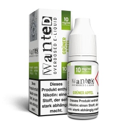 [2100000011582] Wanted Overdosed - Grüner Apfel 10mg/ml 10ml Nikotinsalzliquid